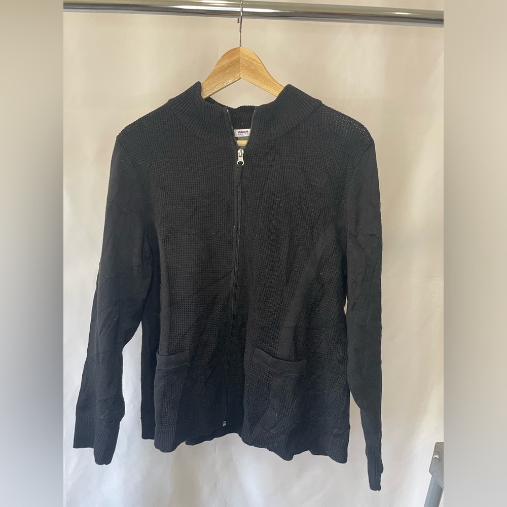 Alia waffle zip up sweater.